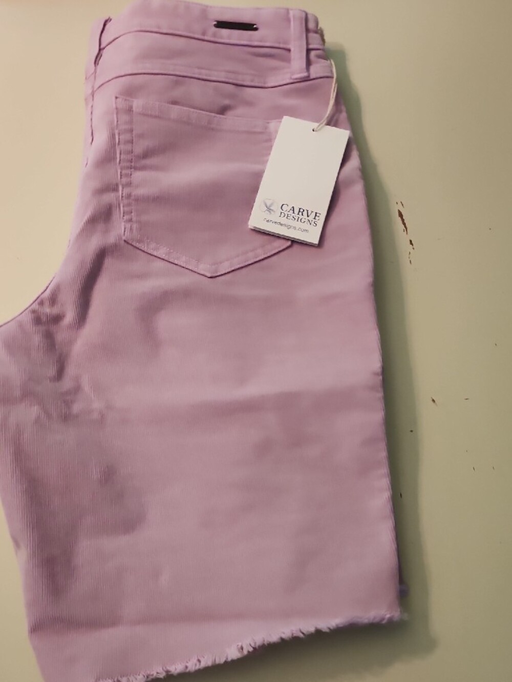 Carve Designs Lavender Corduroy Frayed-Hem Bermudas - Picture 5 of 5